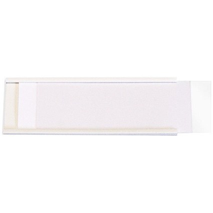 Beaverswood Self-Adhesive PVC Label Holder With Card For Shelving and Racking, H30mmxW80mm, White, Pack of 100