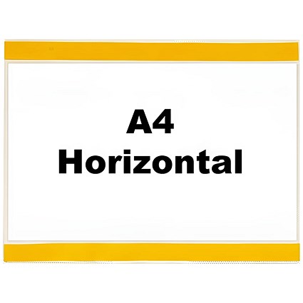 Beaverswood Self-Adhesive Industrial Strength Document Pockets, A4, Horizontal, Clear, Pack of 10