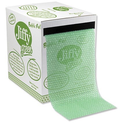 Jiffy Green Bubble Film Roll - Small Bubbles - 300mm x 50m
