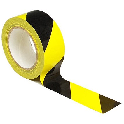 Beaverswood Industrial Vinyl Floor Line Marking Tape, 50mmx33m, Black/Yellow