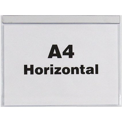 Beaverswood Magnetic Industrial Strength Document Pockets, A4, Horizontal, Clear, Pack of 10