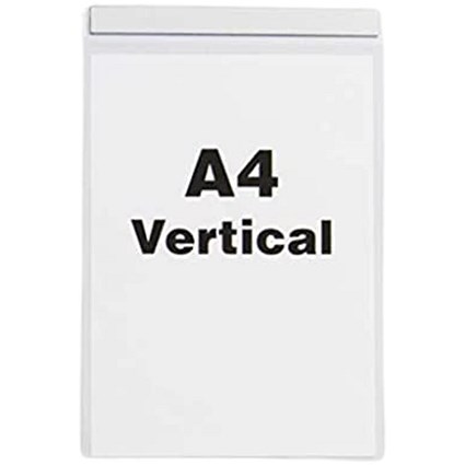 Beaverswood Magnetic Industrial Strength Document Pockets, A4, Vertical, Clear, Pack of 10
