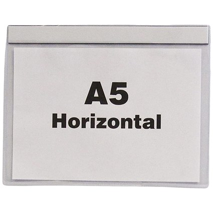 Beaverswood Magnetic Industrial Strength Document Pockets, A5, Horizontal, clear, Pack of 10