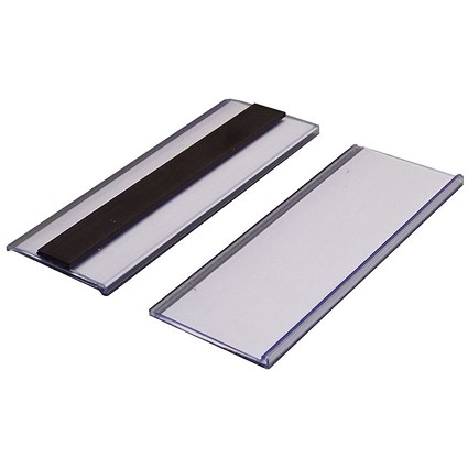 Beaverswood Magnetic Ticket Holder With Card Insert For Shelving and Racking, H38mmxW100mm, Pack of 100