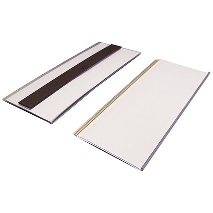 Beaverswood Magnetic Ticket Holder With Card Insert For Shelving and Racking, H80mmxW200mm, Pack of 50