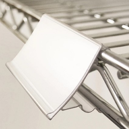 Beaverswood Wire Shelving Clip Holder With Card Inserts, H43mmxW75mm, Pack of 12