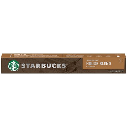 Starbucks Nespresso House Blend Lungo Coffee Pods, Pack of 10