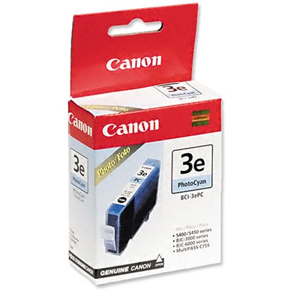 Canon Ink Tank Cartridge Cyan Photo for BJC3000 6000 S400 S450 S4500 Ref BCI3EPC