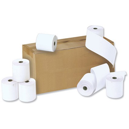 NCR Paper Rolls / Width 57mm x Diam 55mm x Core 12.7mm / 2-Ply / White/White / Pack of 20