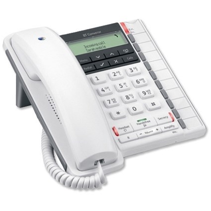 BT Converse 2300 Telephone Caller Display 10 Redial 100-entry Directory White Ref 040209