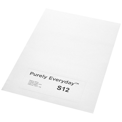Purely Everyday A4 Single Integrated Label S12 One Integral Hotmelt Label 140 x 60mm White (Pack 1000) Purely Everyday A4 Single Integrated Label S12 One Integral Hotmelt Label 140 x 60mm White (Pack 1000)