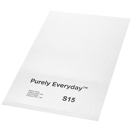 Purely Everyday A4 Single Integrated Label S15 One Integral Hotmelt Label 160 x 80mm White (Pack 1000) Purely Everyday A4 Single Integrated Label S15 One Integral Hotmelt Label 160 x 80mm White (Pack 1000)