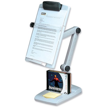 Fellowes Weighted Base Multipositional Copyholder Landscape and Portrait 3 Joints Grey