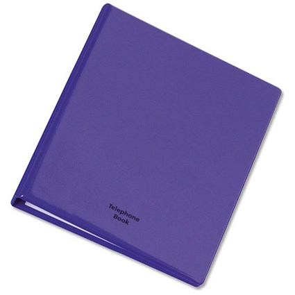 Telephone Index and Address Book Binder with Matching A-Z Index and 20 Sheets / A5 / Purple