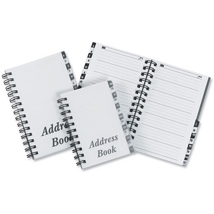 Concord Telephone Address Book Wirebound Polypropylene Clear Cover 13 Part A-Z 150x105mm