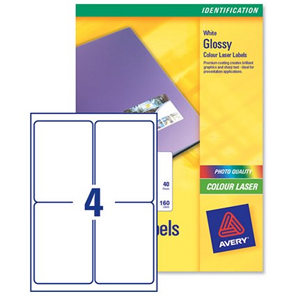 Avery Addressing Labels Colour Laser 4 per Sheet 139x99.1mm Ref L7769-40 [160 Labels]