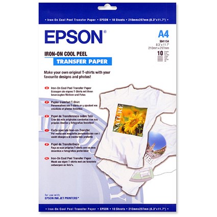 Epson Iron-On Transfer Media 124gsm Max.360dpi A4 [10 Sheets]