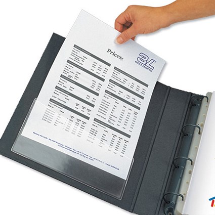 3L Filing Pockets Polypropylene Self-adhesive Right Hand A4 Clear [Pack 100]