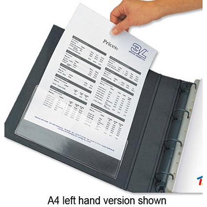 3L Filing Pockets Polypropylene Self-adhesive Left Hand A4 Clear [Pack 100]