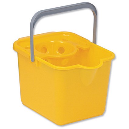 Addis Mop Bucket Single 10 Litre with Removable Single Socket Wringer Yellow Ref 1200SPY8643YEL