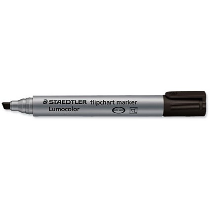 Staedtler Lumocolor Flipchart Marker Bullet Tip 2mm Line Black [Pack 10]