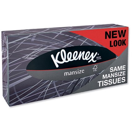 Kleenex For Men Facial Tissues Box, 2-Ply, White, 100 Sheets