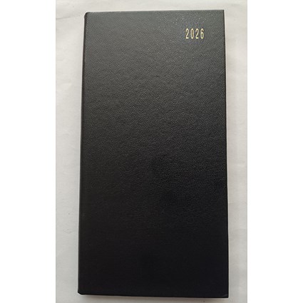 ValueX Slim Pocket Diary 2 Weeks To View 2026 Black -