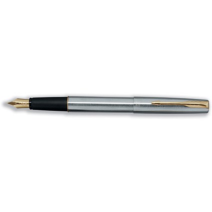 Parker Frontier GT Fountain Pen Stainless Steel with Gold-plated 23k Nib and 14k Trim