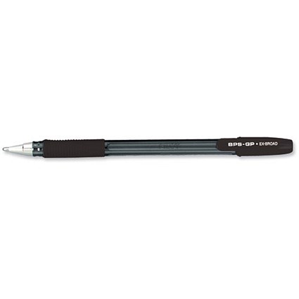 Pilot BPS GP Ball Pen Rubberised Grip Extra Broad 1.6mm Tip 0.55mm Line Black [Pack 12]