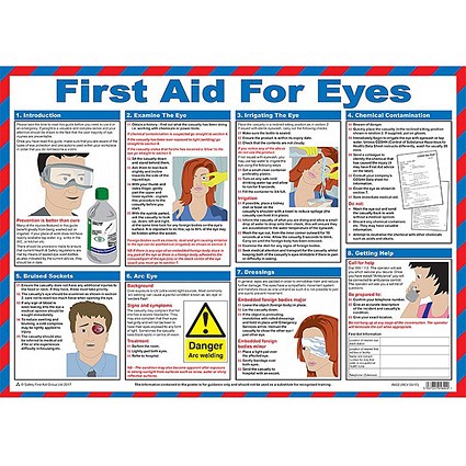 First Aid For Eyes Laminated Guidance Poster A2 - First Aid For Eyes Laminated Guidance Poster A2 -