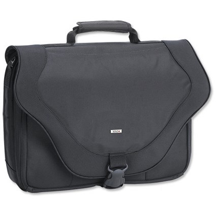 Solo Polytwist Messenger Laptop Case for 17 inch Padded with Adjustable Shoulder Strap Black
