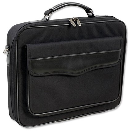 Masters New Nylon Computer Case with Organiser and Document Pocket PU Trim for 15.4 inch Black