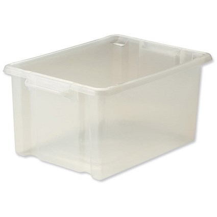 Strata Storemaster Maxi Crate, 32 Litre, Clear