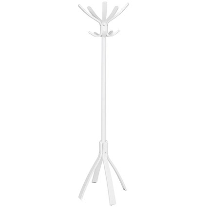 Alba Cafe Coat Stand, 10 Pegs, White