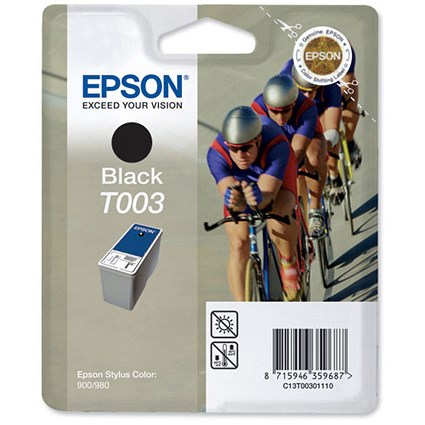 Epson T003 Inkjet Cartridge Cyclist Page Life 1200pp Black Ref C13T00301110