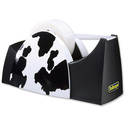 Sellotape Arc Cow Tape Dispenser Non-slip with 2x Rolls Invisible Tape 19x25mm
