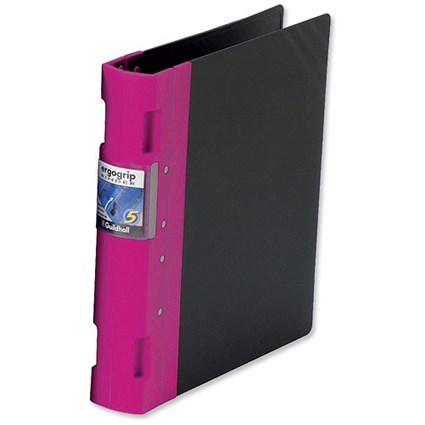 Guildhall GLX Ergogrip Binder Capacity 400 Sheets 4x 2 Prong 55mm A4 Pink [Pack 2]