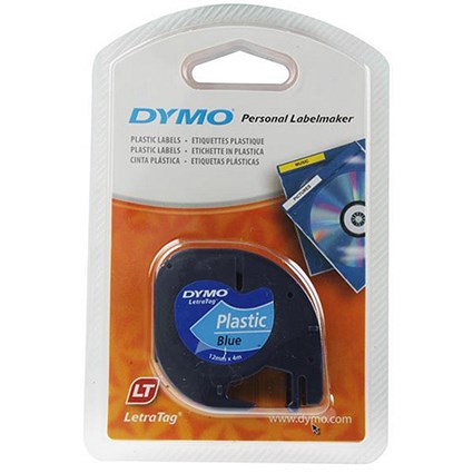 Dymo LetraTag Tape Plastic 12mmx4m Ultra Blue Ref 91205 S0721650