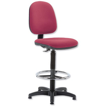Trexus Office Operator Chair High Rise Medium Back H300mm W460xD430xH680-820mm Burgundy