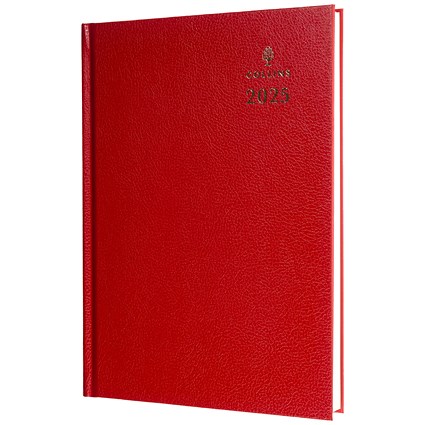Collins 44 Desk Diary A4 Day to Page 2026 Red 44.15-26 -