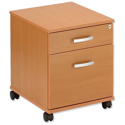 Trexus Mobile Filing Pedestal 2 Drawer Lockable W408xD510xH530mm Beech