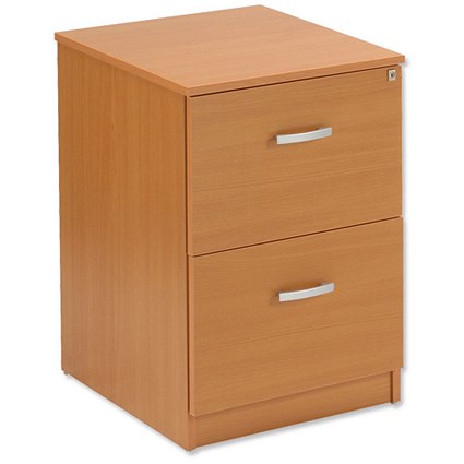Trexus Filing Cabinet Lockable 2 Drawer Foolscap W476xD598xH720mm Beech