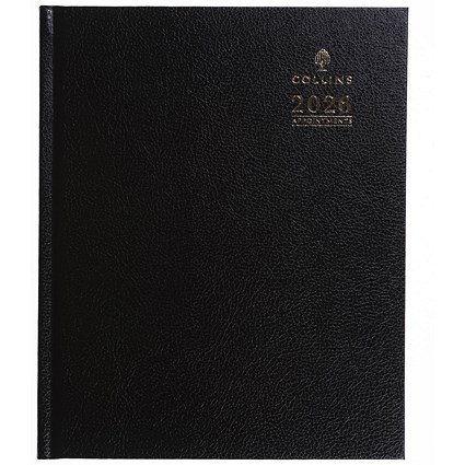 Collins Quarto Desk Diary Week to View Appointments 2026 Black A36.99-26 -