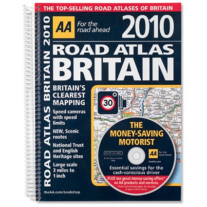 AA Road Atlas 2011 Britain Wirebound 3 Miles per Inch Scale A4