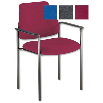 Trexus Intro Meeting Chair Stackable Back H390mm W490xD450xH470mm Claret