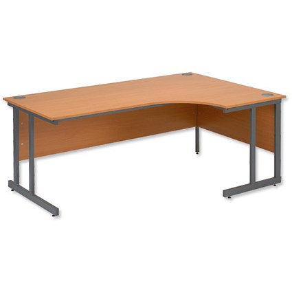 Trexus Cantilever 1800 Radial Desk Right-hand W1800xD1200xH720mm Beech