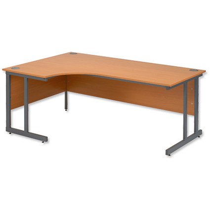 Trexus Cantilever 1800 Radial Desk Left-hand W1800xD1200xH720mm Beech