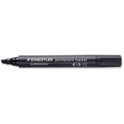 Staedtler Lumocolor Permanent Marker Chisel Tip 2-5mm Line Black [Pack 10]
