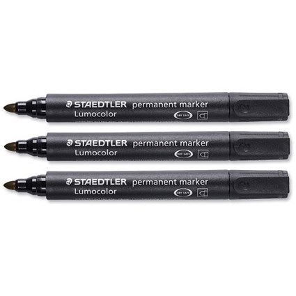 Staedtler Lumocolor Permanent Marker Bullet Tip 2mm Line Black [Pack 10]