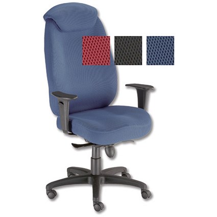 Influx Vitalize Executive Armchair with Adjustable Arms High Back H760mm W540xD520xH480-570mm Blue